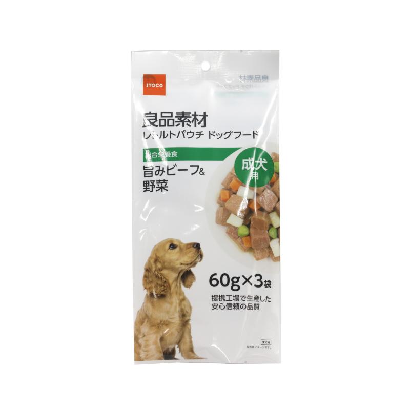 ［イトウ＆カンパニーリミテッド］良品素材 成犬用旨みビーフ＆野菜 60g×3袋