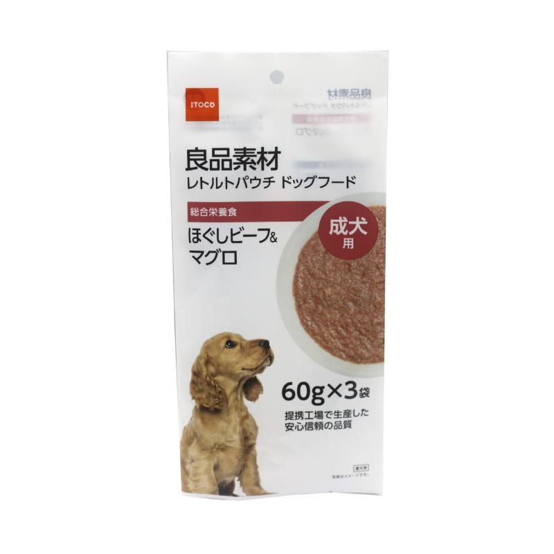 ［イトウ＆カンパニーリミテッド］良品素材 成犬用ほぐしビーフ＆マグロ 60g×3袋
