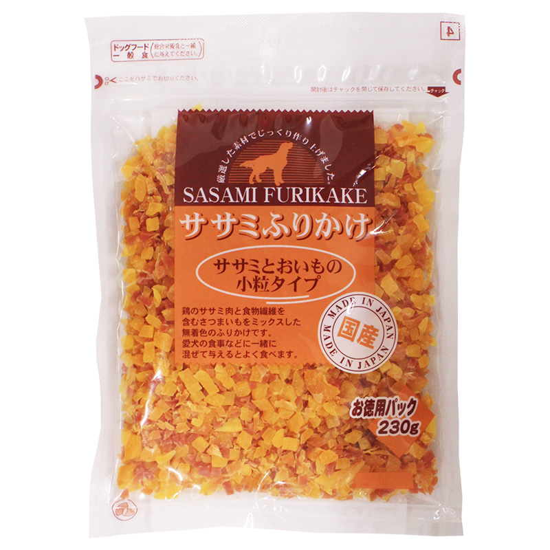 [九州ペットフード] お買い得ふりかけ 鶏ささみとおいもの小粒タイプ 230g　【5月特価】