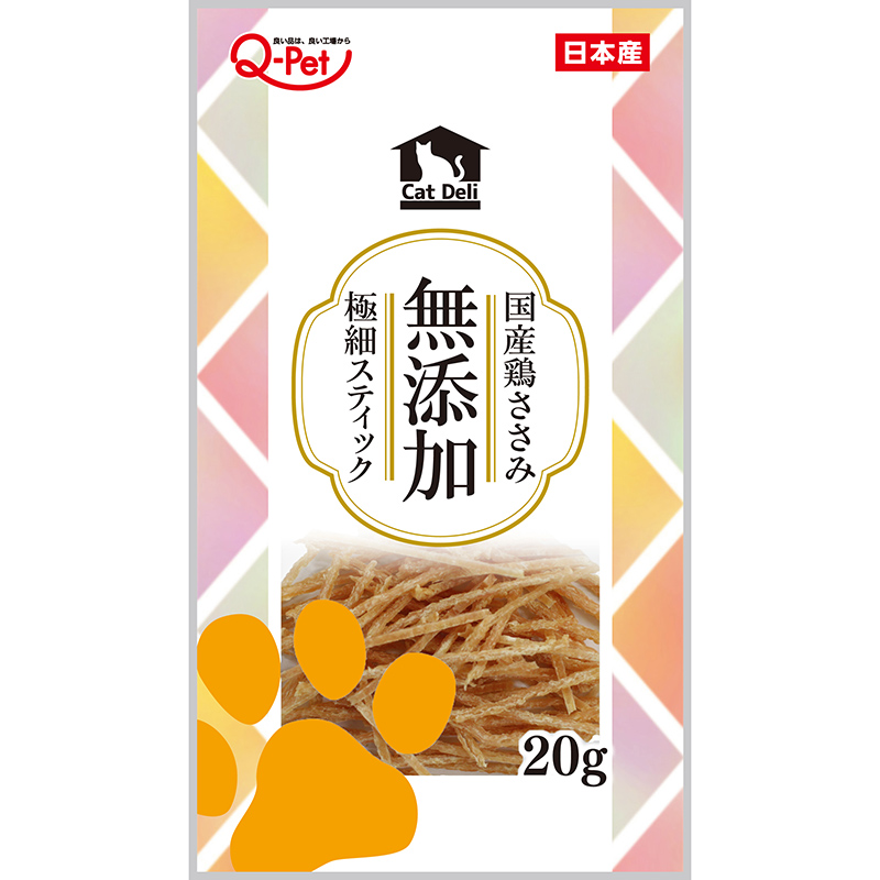 ［九州ペットフード］CAT DELI 無添加国産鶏ささみ極細スティック 20g