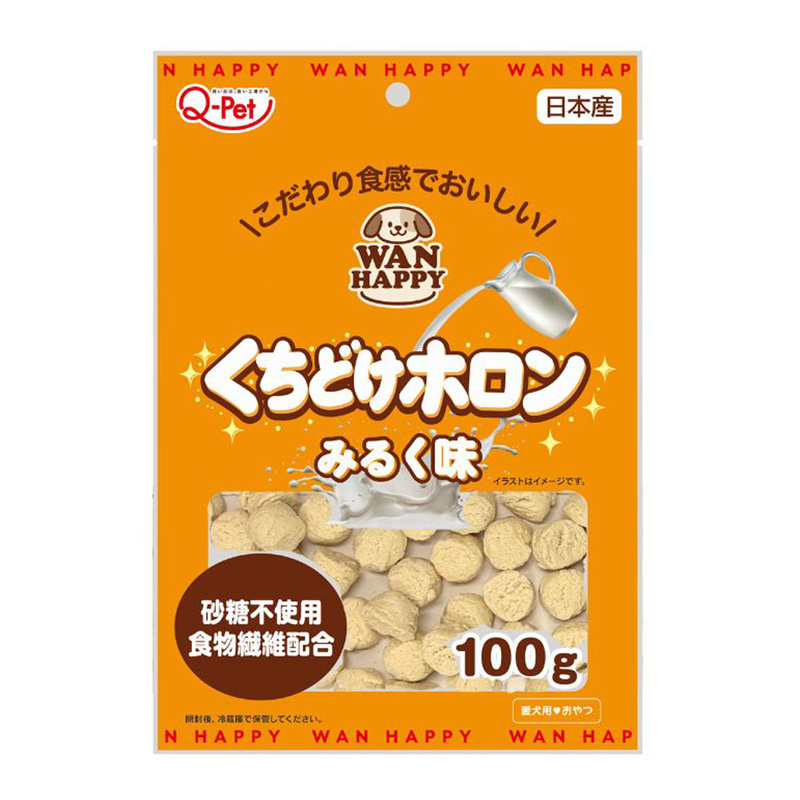 ［九州ペットフード］WAN HAPPY くちどけホロンみるく味 100g