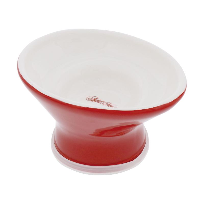 ［ペティオアドメイト(直送)］ヒゲがあたりづらく食べやすい猫用脚付き食器 タスカニーレッド