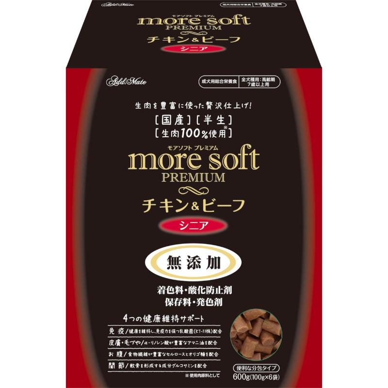 ［ペティオアドメイト(直送)］more soft プレミアム チキン＆ビーフ シニア 600g