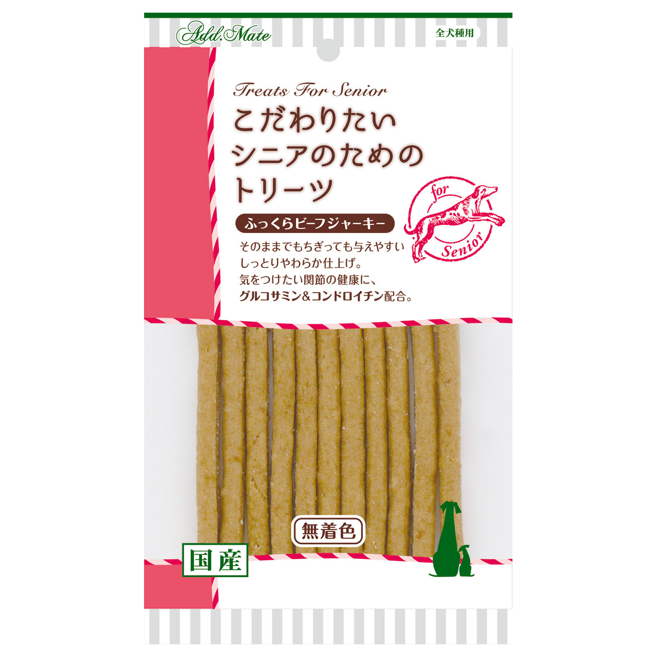 ［ペティオアドメイト(直送)］こだわりたいシニアのためのトリーツ ふっくらビーフジャーキー 70g