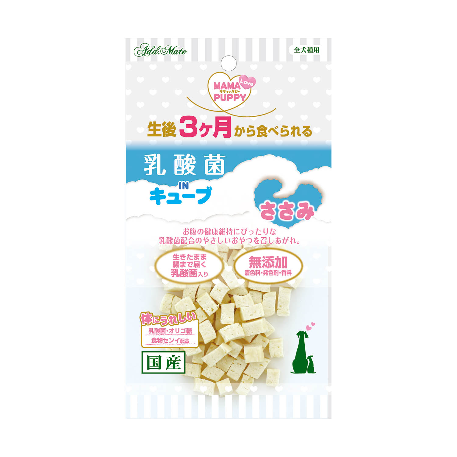 ［ペティオアドメイト(直送)］ママラブパピー 乳酸菌ＩＮキューブ ささみ 35g