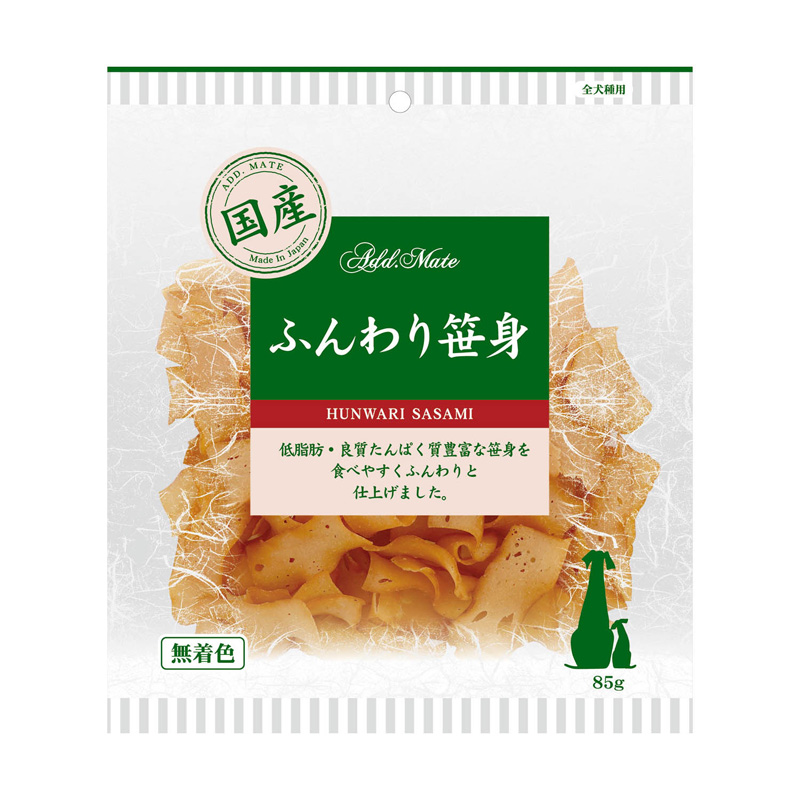 ［ペティオアドメイト(アウトレット直送)］素材トリーツ ふんわり笹身 85g ※賞味期限2026年11月まで ※メーカー直送在庫限り
