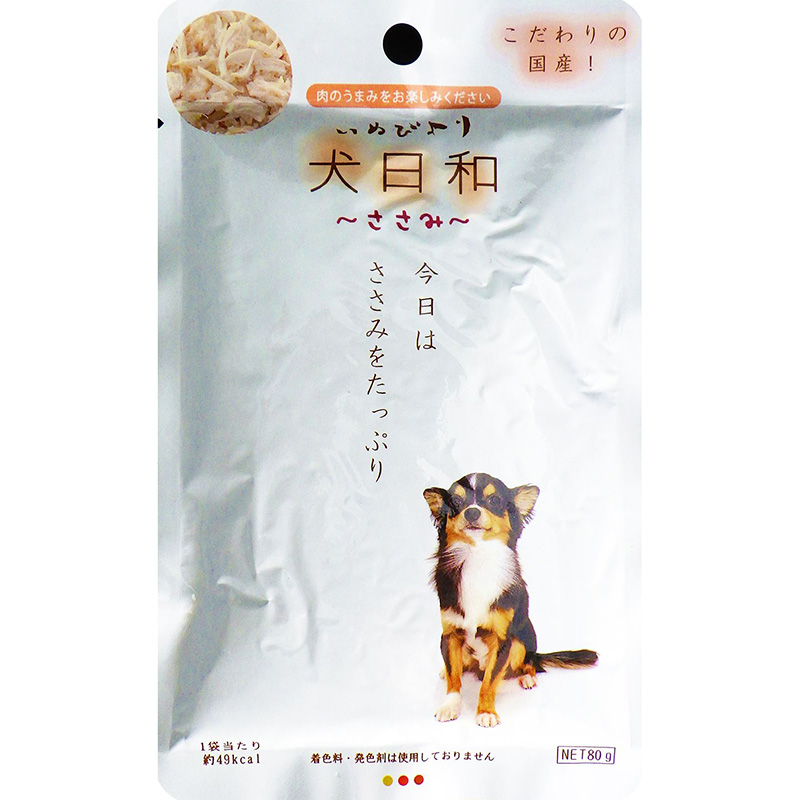 [わんわん(直送)] 犬日和レトルト ささみ 80g ／1ケース（60点） ※発注単位・最低発注数量(1ケース以上)にご注意下さい