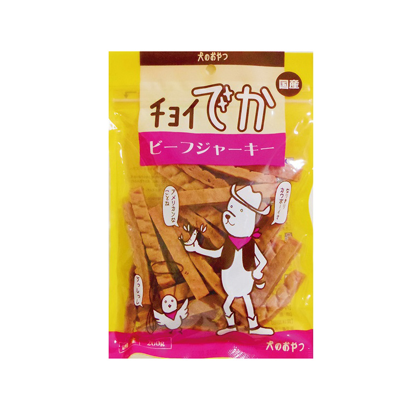 [わんわん(直送)] チョイでか ビーフジャーキー 200g ／1ケース（36点） ※発注単位・最低発注数量(1ケース以上)にご注意下さい