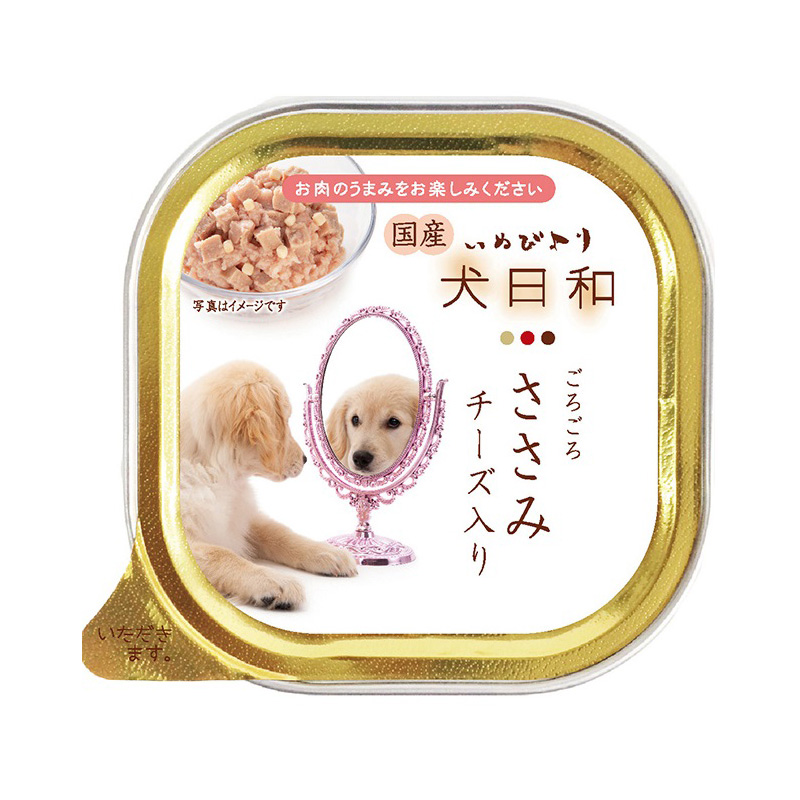 [わんわん(直送)] 犬日和トレイ ささみ チーズ入り 100g ／1ケース（96点） ※発注単位・最低発注数量(1ケース以上)にご注意下さい