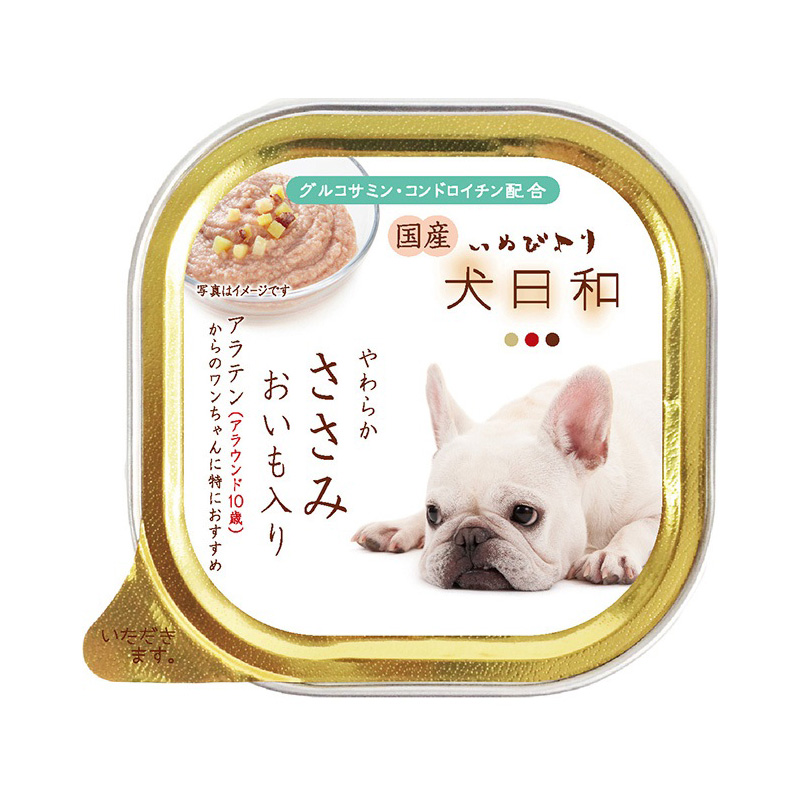 [わんわん(直送)] 犬日和トレイ ささみ アラウンド10歳 100g ／1ケース（96点） ※発注単位・最低発注数量(1ケース以上)にご注意下さい