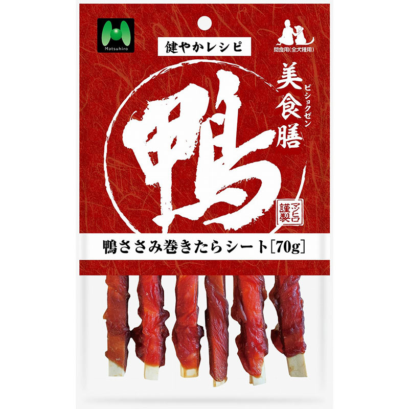 ［マツヒロ］美食膳 鴨ささみ巻きたらシート 70g