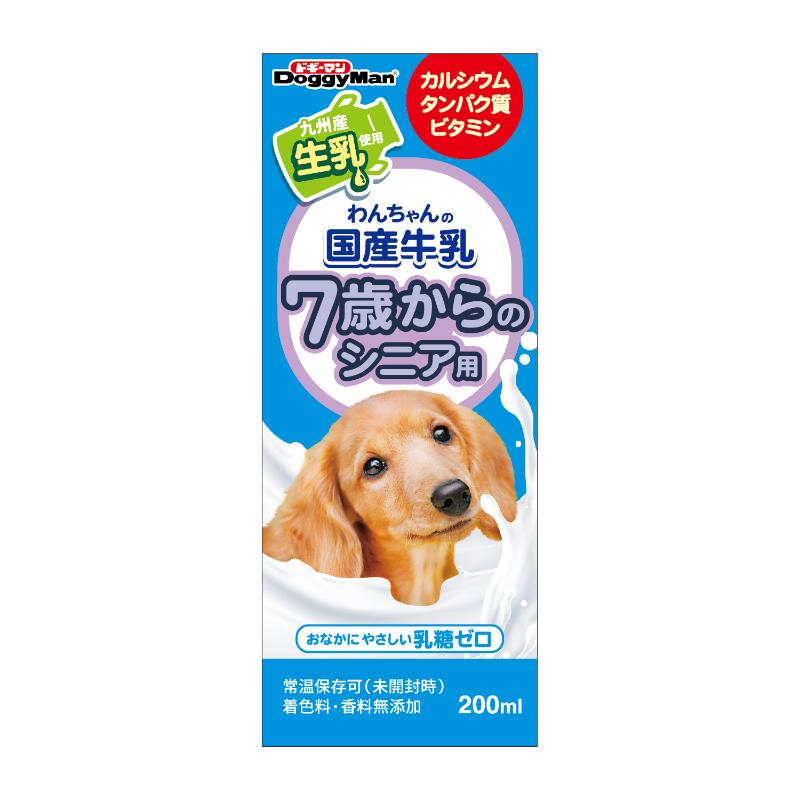 [ドギーマンハヤシ] わんちゃんの国産牛乳 7歳からのシニア用 200ml　【メーカーフェア_10】