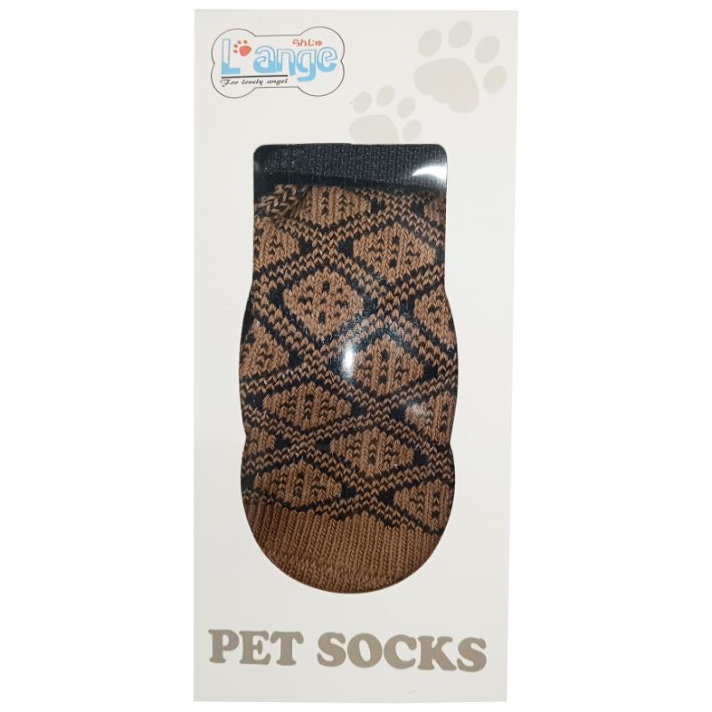 ［アライブ］DOG SOCKS アーガイルブラウン XL