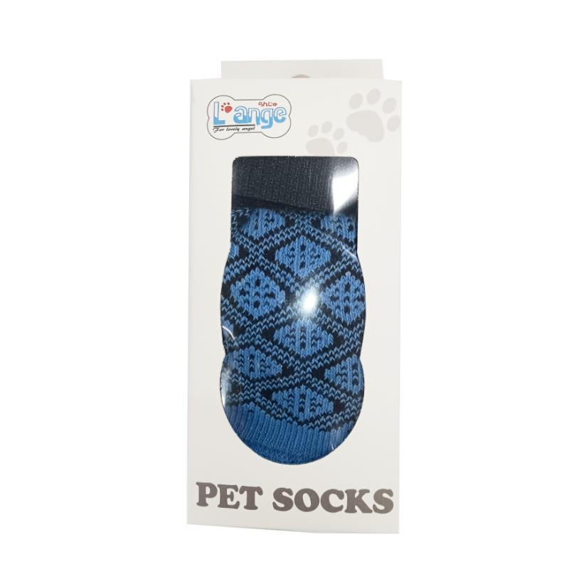 ［アライブ］DOG SOCKS アーガイルブルー L