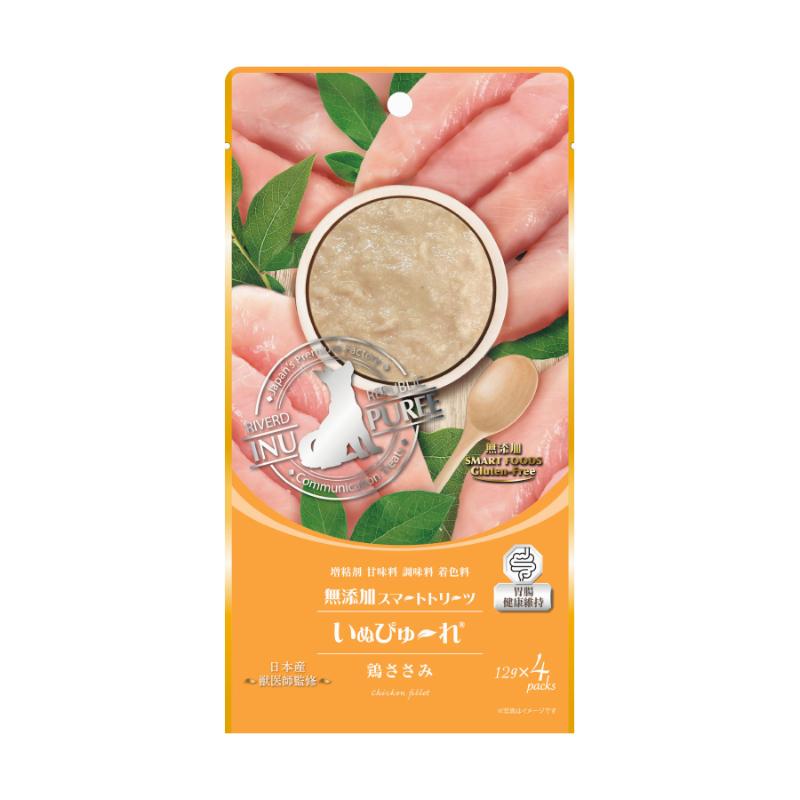 ［リバードコーポレーション］いぬぴゅ～れ 無添加スマートトリーツ 胃腸健康維持 鶏ささみ 12g×4本