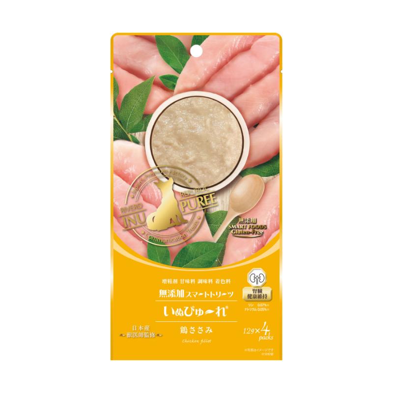 ［リバードコーポレーション］いぬぴゅ～れ 無添加スマートトリーツ 腎臓健康維持 鶏ささみ 12g×4本