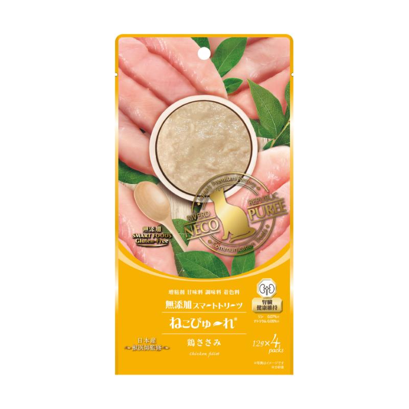 ［リバードコーポレーション］ねこぴゅ～れ 無添加スマートトリーツ 腎臓健康維持 鶏ささみ 12g×4 本