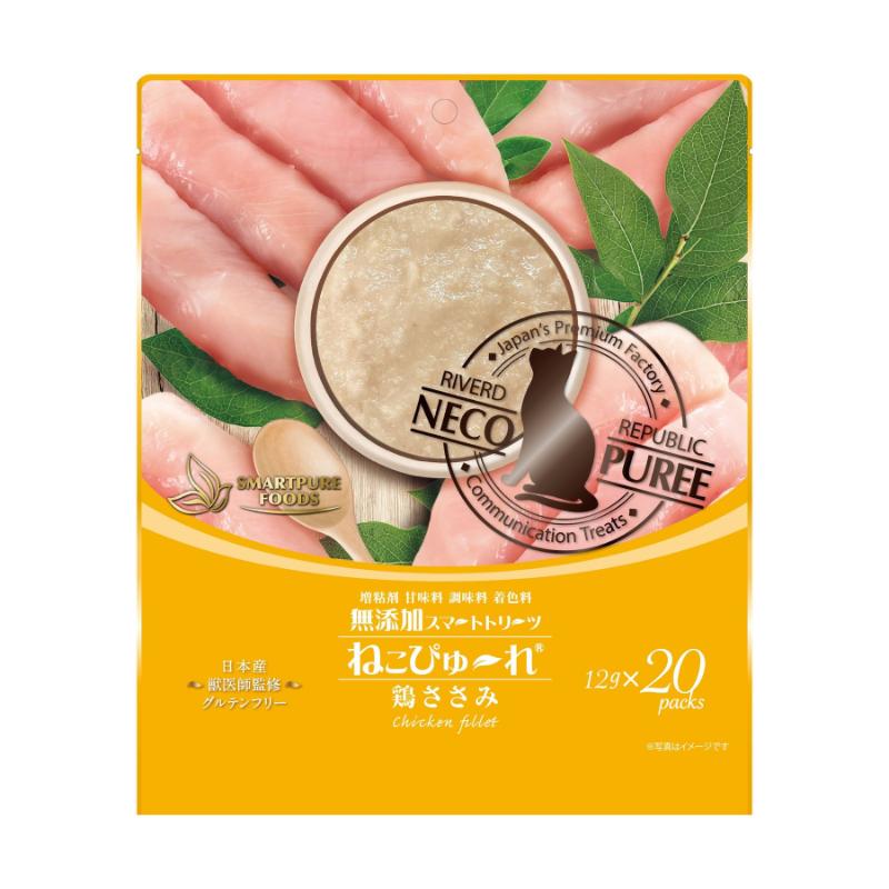 [リバードコーポレーション]ねこぴゅ~れ 無添加スマートトリーツ 鶏ささみ 12g×20本