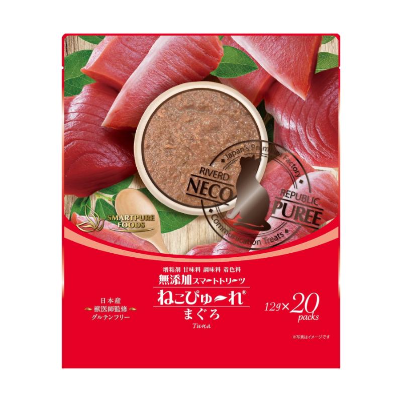 [リバードコーポレーション]ねこぴゅ~れ 無添加スマートトリーツ まぐろ 12g×20本