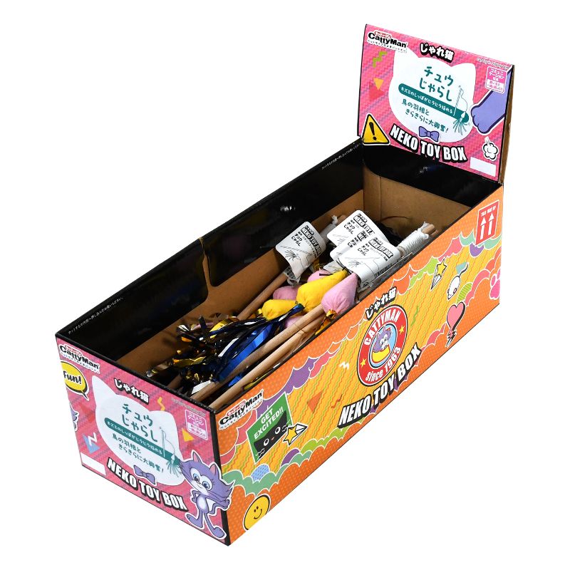 ［ドギーマンハヤシ］じゃれ猫 NekoToyBox チュウじゃらし (18本入り)／1セット（18点）