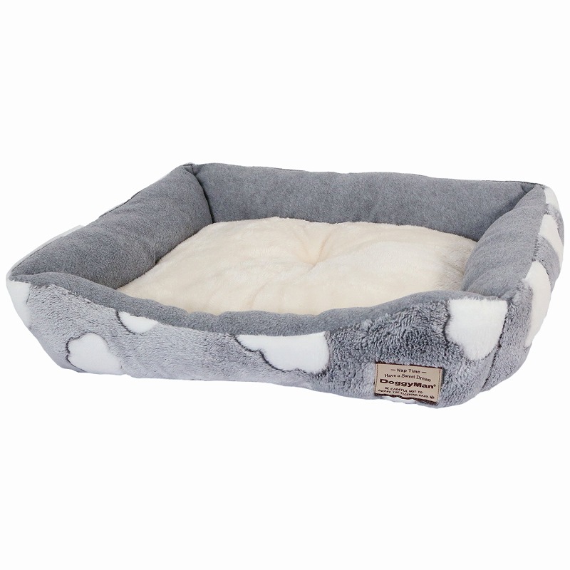 【アウトレット】[ドギーマンハヤシ]あったかプラス スクエアベッド M ムーンナイト ダークグレー