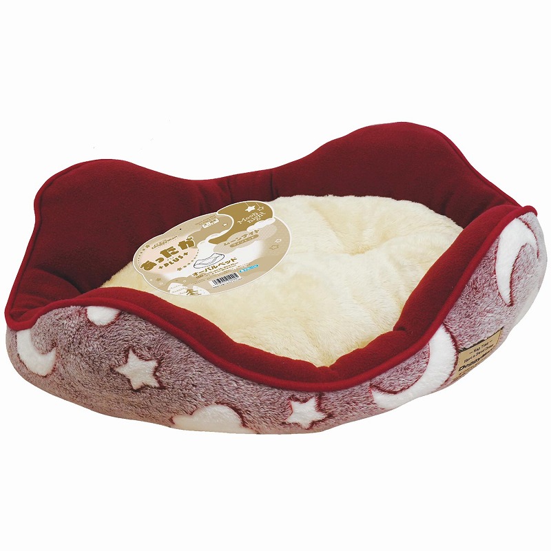 【アウトレット】[ドギーマンハヤシ]あったかプラス オーバルベッド ムーンナイト ワインレッド