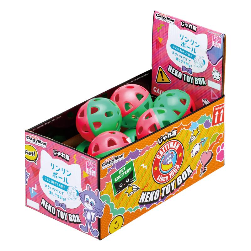 ［ドギーマンハヤシ］じゃれ猫 NekoToyBox リンリンボール 12個入／1ボックス(12点)