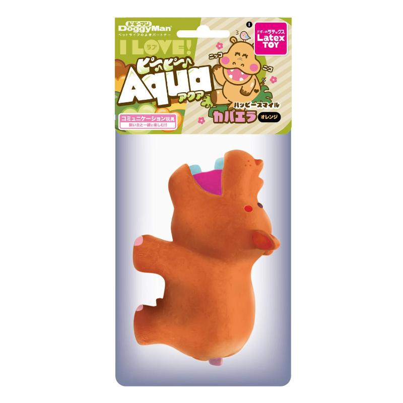 ［ドギーマンハヤシ］ラテックストイ I LOVEピーピーアクア カバエラ オレンジ