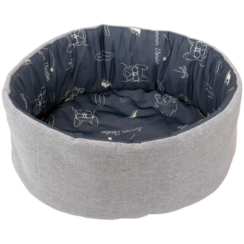 [ドギーマンハヤシ]クールズ サークルベッド サマーライド ひんやりネイビー