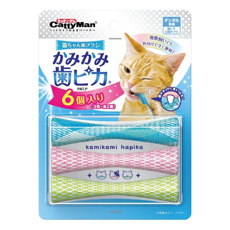 ［ドギーマンハヤシ］猫ちゃん歯ブラシ かみかみ歯ピカ 6個入り