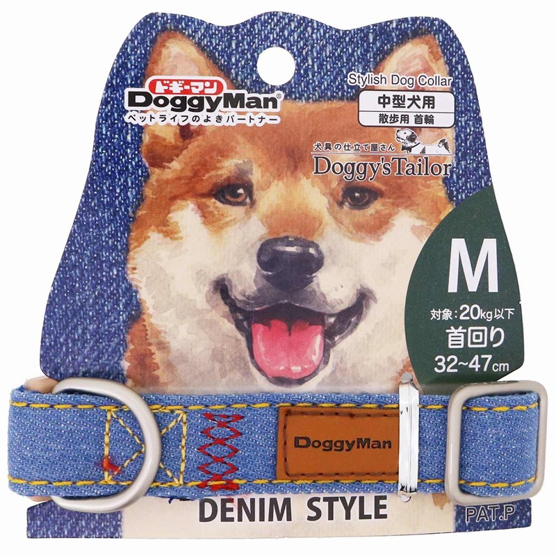 [ドギーマンハヤシ] Doggy'S Tailor ドッグカラー M デニムスタイル ブルー