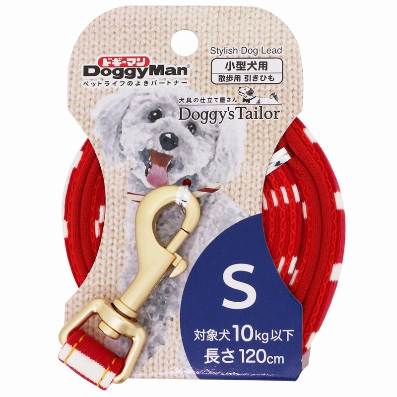 [ドギーマンハヤシ] Doggy'S Tailor ドッグリード S ニットスタイル レッド/ホワイト