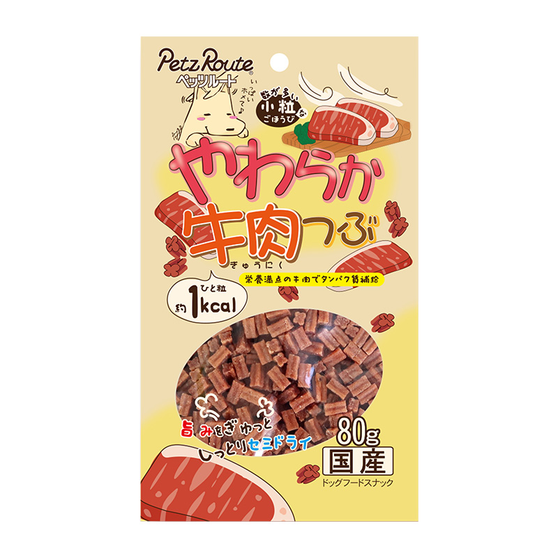 [ペッツルート] やわらか牛肉つぶ 80g