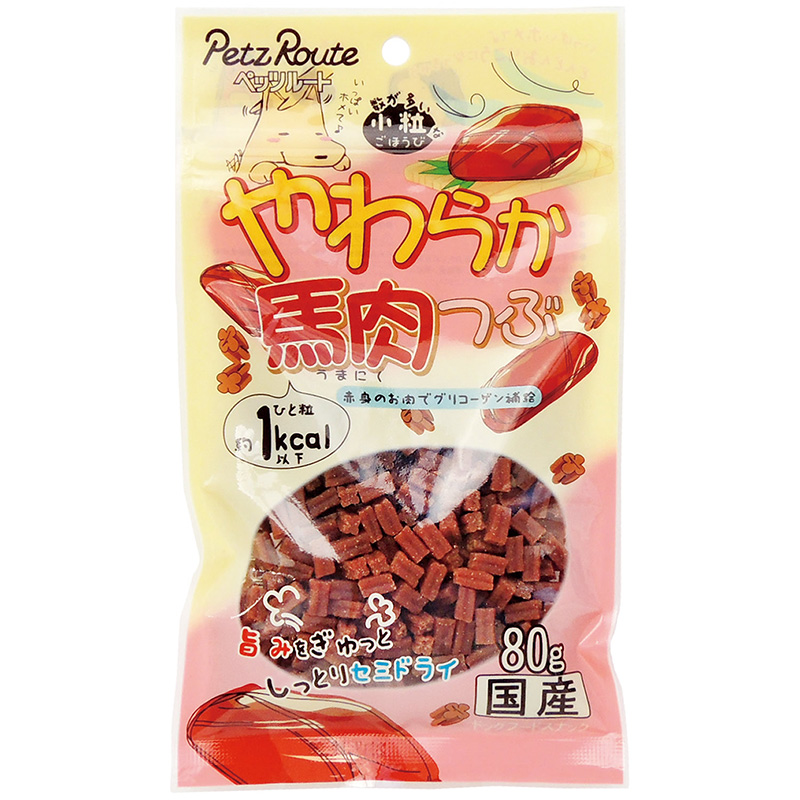 [ペッツルート] やわらか馬肉つぶ 80g