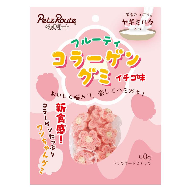 ［ペッツルート］フルーティコラーゲングミ イチゴ味 40g