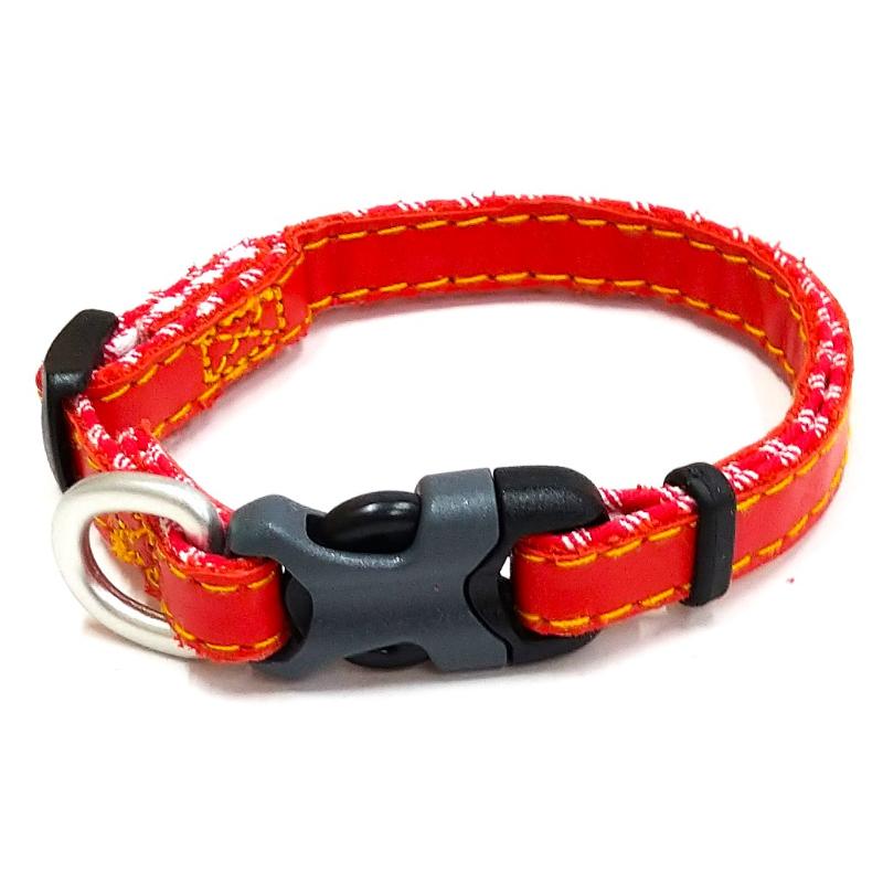 【アウトレット】［岡野製作所］コットンレザーカラー#10 レッド