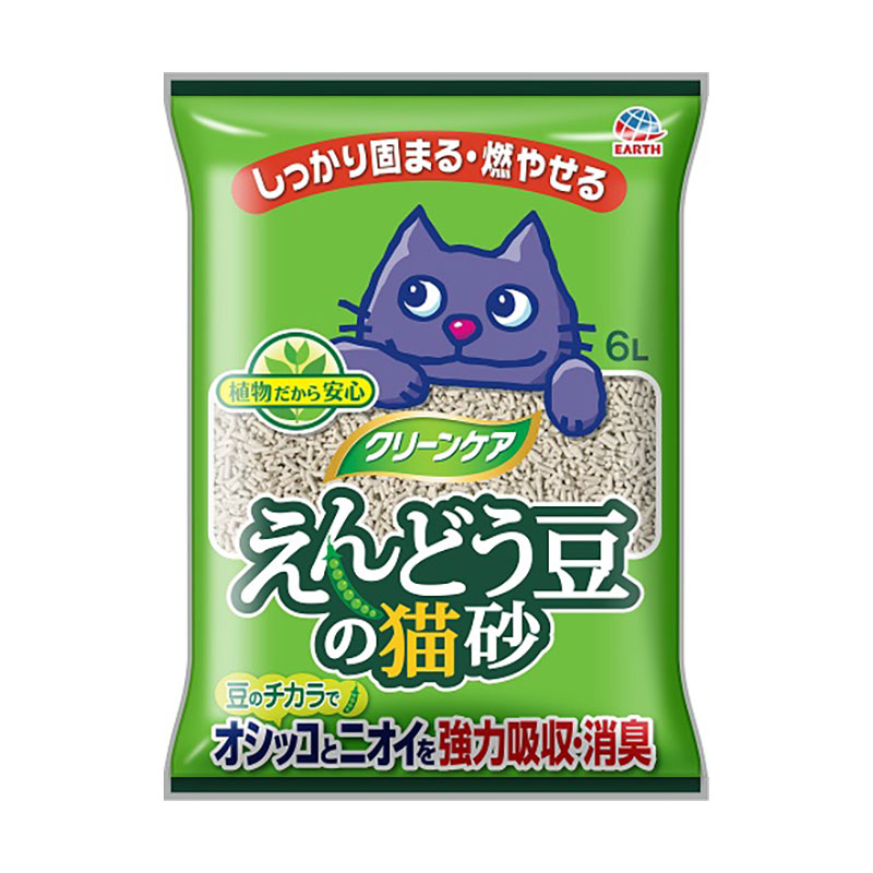 [アース・ペット] クリーンケア えんどう豆の猫砂 6L