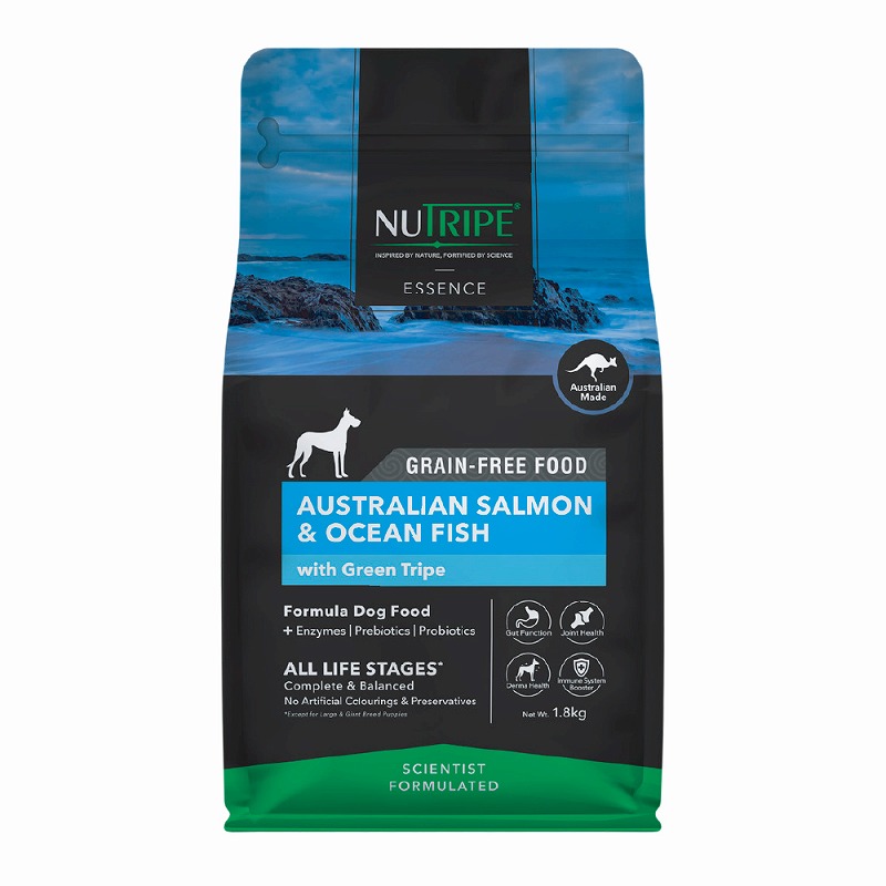 ［ファンタジーワールド］ニュートライプ グレインフリードライ ドッグ サーモン＆フィッシュwithグリーントライプ 1.8kg＜専門店商材＞