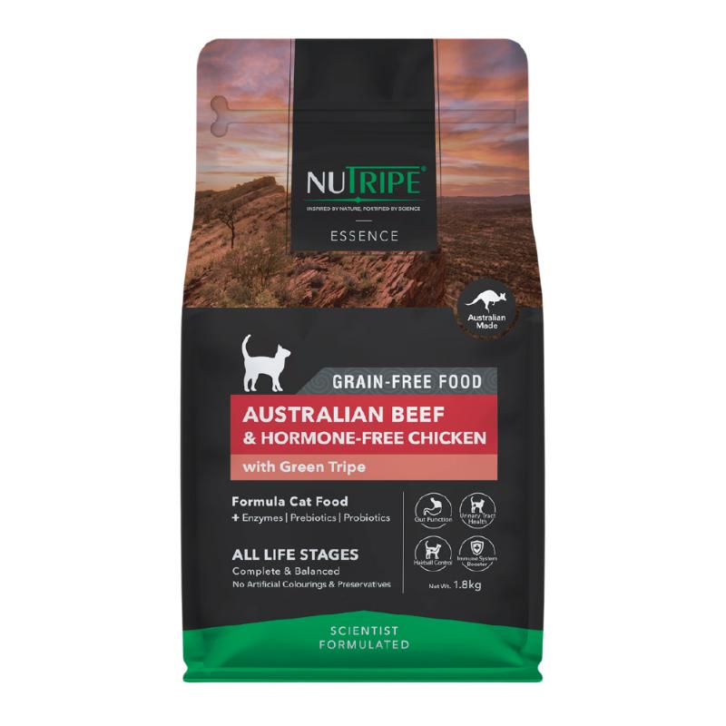［ファンタジーワールド(直送)］ニュートライプ グレインフリードライ キャット ビーフ＆チキンwithグリーントライプ 1.8kg ＜ペット専門店商材＞【決算セール】