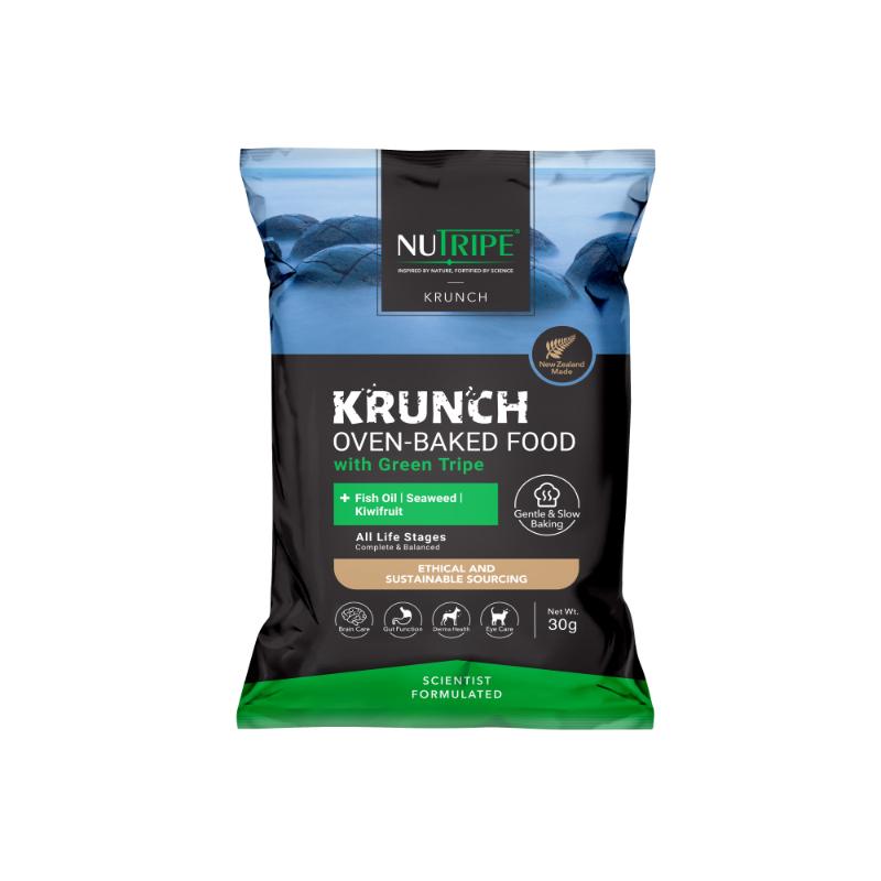 ［ファンタジーワールド(直送)］ニュートライプ クランチ オーブンベークド ラムwithグリーントライプ 30g ＜ペット専門店商材＞【決算セール】