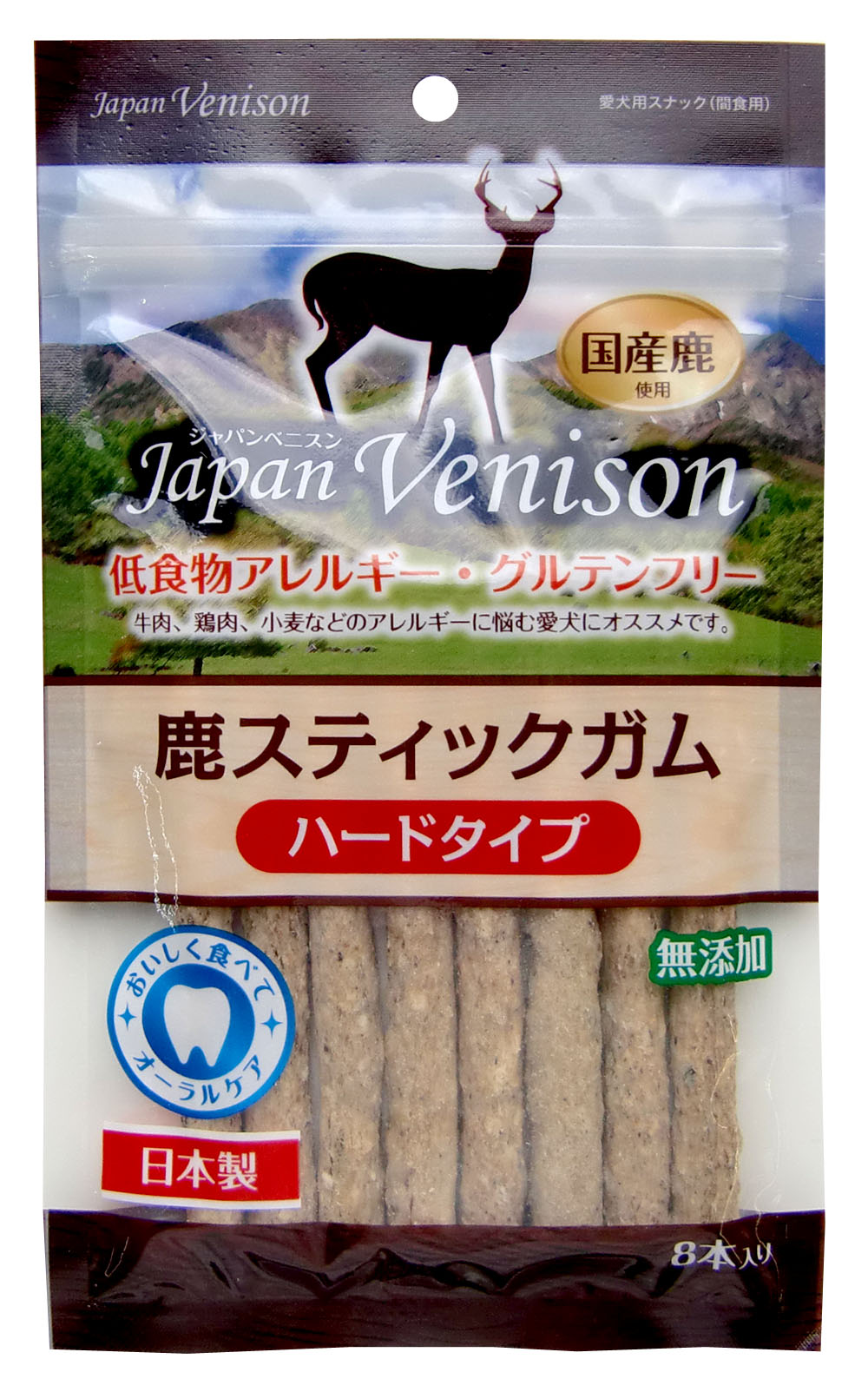 [アスク] Japan Venison 鹿スティックガムハードタイプ8本
