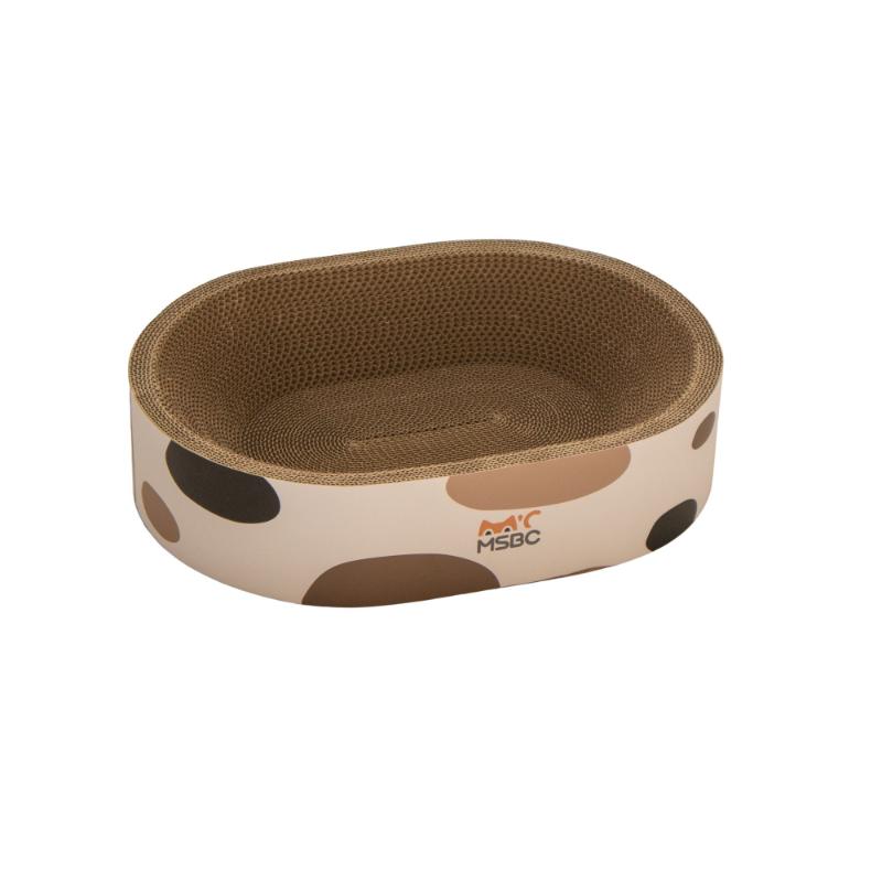 ［Petner］楕円ボウル爪とぎ 三毛柄