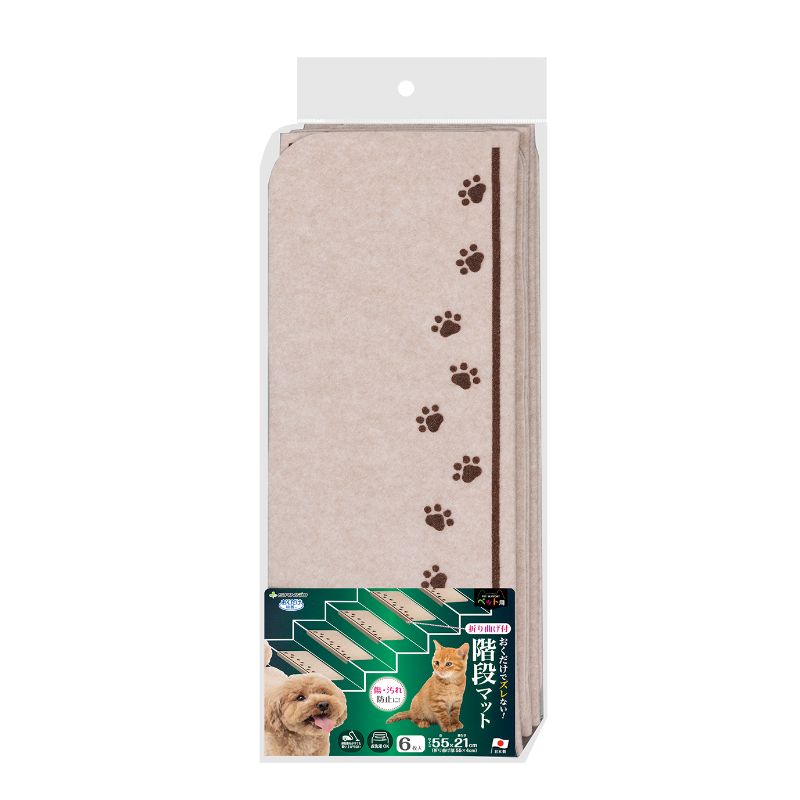 [サンコー]おくだけ吸着階段マット 肉球 6枚入 LBE