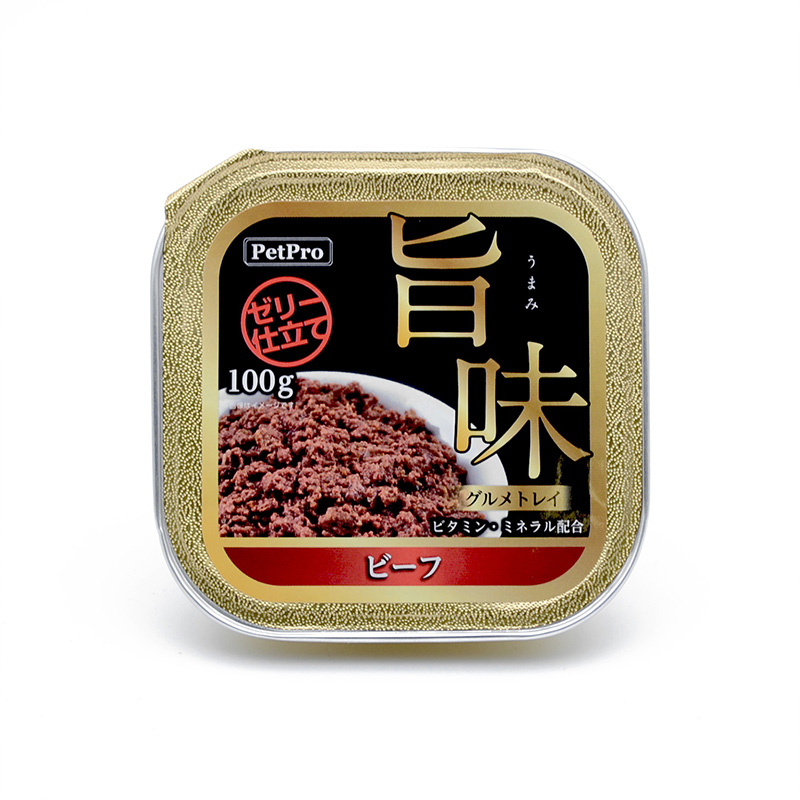 ［ペットプロジャパン(直送)］ペットプロ 旨味グルメトレイ ビーフ 100g ※メーカー直送（本州のみ） ※発注単位・最低発注数量(混載10ケース以上)にご注意下さい