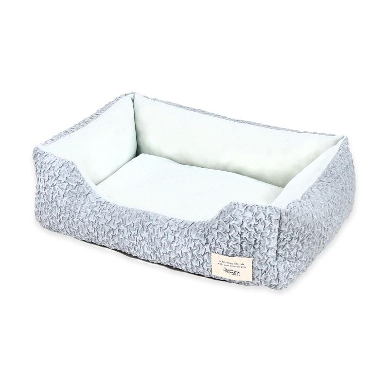 ［ペットプロジャパン］Homey クールシフォンスクエアベッド S スモーキーブルー