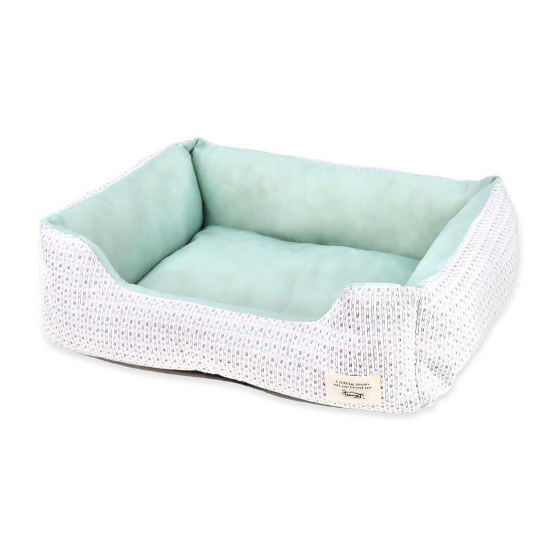 ［ペットプロジャパン］Homey クールニットスクエアベッド M スモーキーグリーン