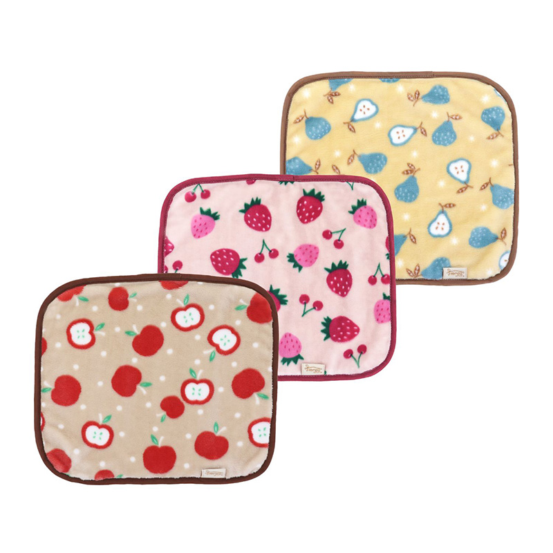 【アウトレット】［ペットプロジャパン］Homey フルーツフランネル毛布 ミニ 3枚（色アソート）