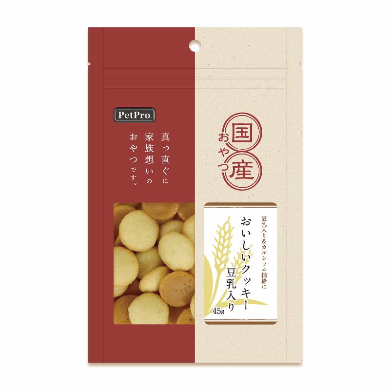 ［ペットプロジャパン］ペットプロ 国産おやつ おいしいクッキー 豆乳入り 45g