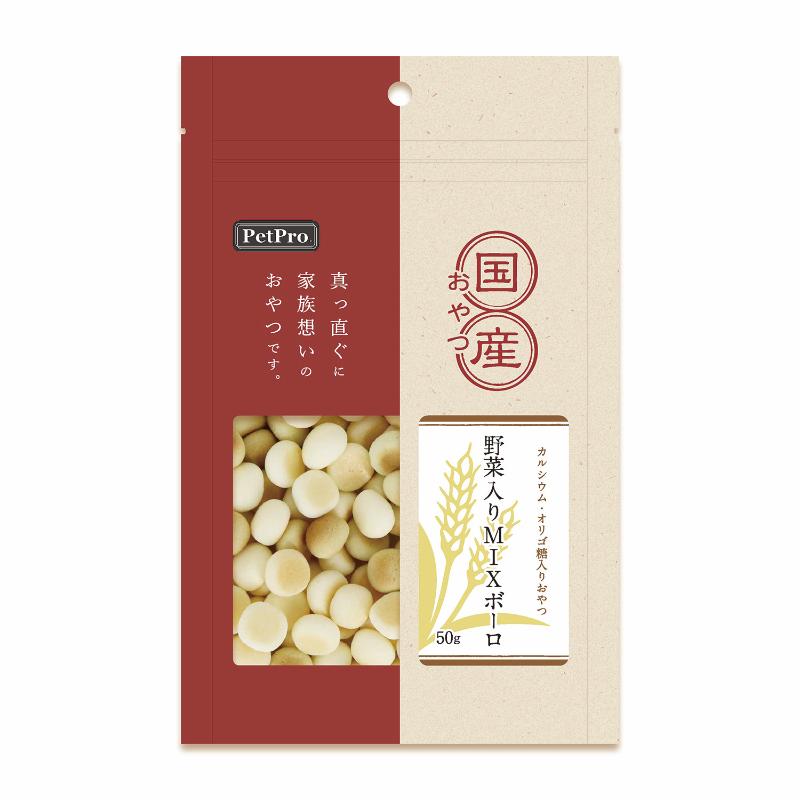 ［ペットプロジャパン］ペットプロ 国産おやつ 野菜入りMIXボーロ 50g