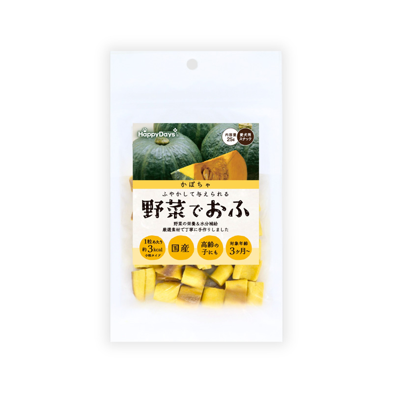 ［ペットプロジャパン］HappyDays 野菜でおふ かぼちゃ味 25g